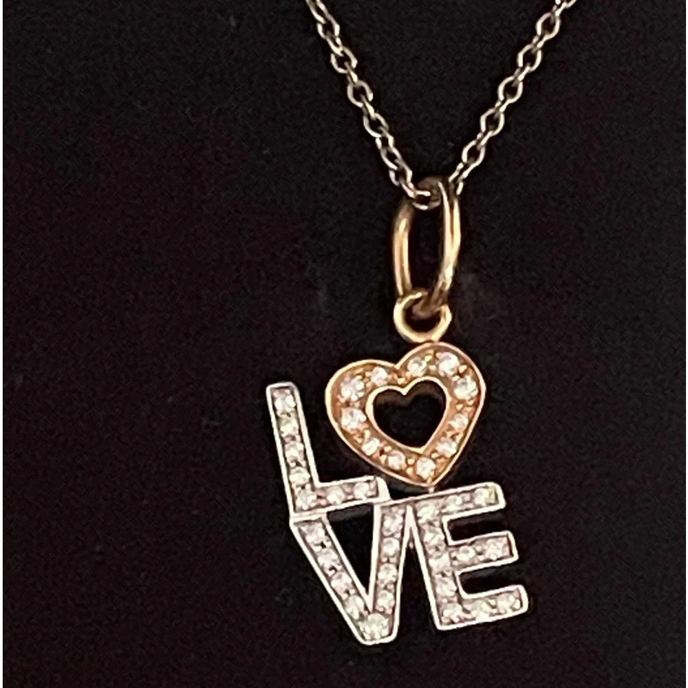 Tiffany & Co Love Necklace with White/Rose Gold and Pave Diamonds - Picture 2 of 12